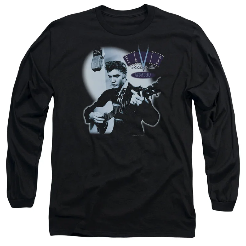 Referral Discount Elvis Presley Long Sleeve T-Shirt Hillbilly Cat Black Tee
