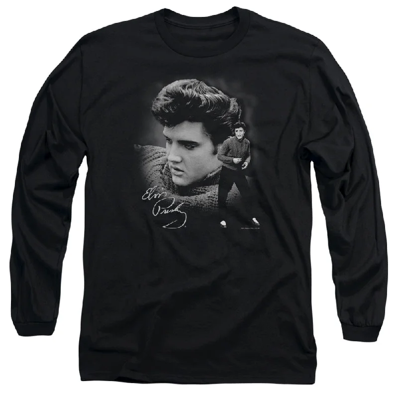 Seasonal Sale Elvis Presley Long Sleeve T-Shirt Wearing Sweater Black Tee