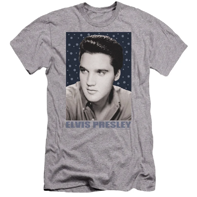 Final Markdown Elvis Presley Premium Canvas Shirt Bubbles Portrait Athletic Heather
