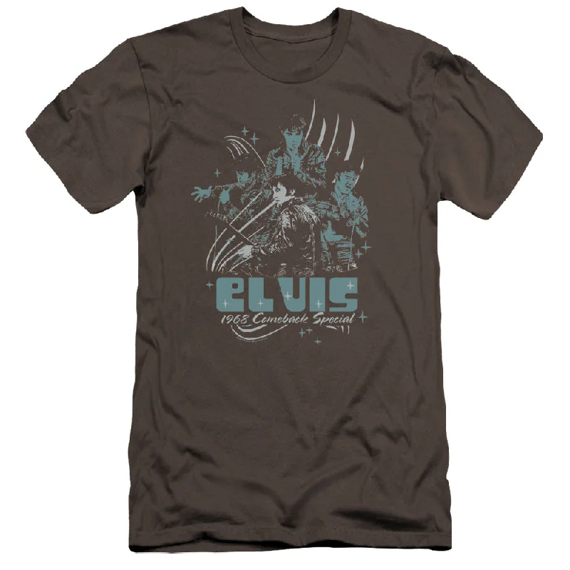 Price Cut Elvis Presley Premium Canvas T-Shirt 1968 Comeback Special Charcoal