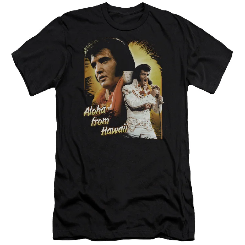 Reduced Prices Elvis Presley Premium Canvas T-Shirt Aloha from Hawaii Black Tee