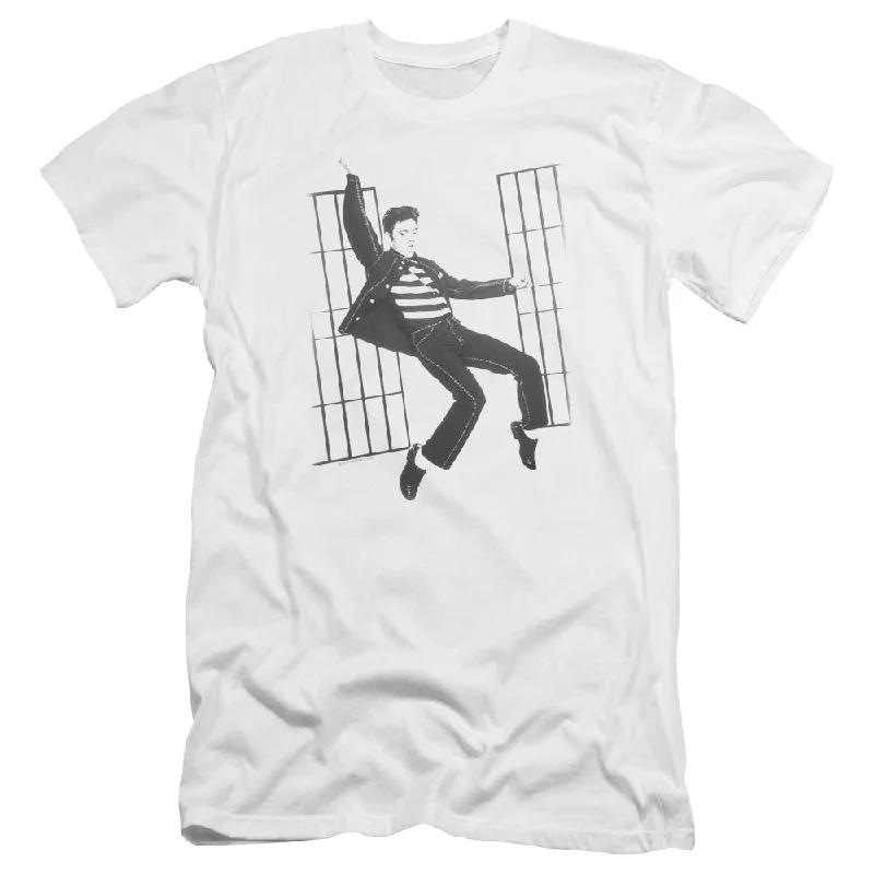 Exclusive Preview Elvis Presley Premium Canvas T-Shirt Blue Suede Shoes White Tee