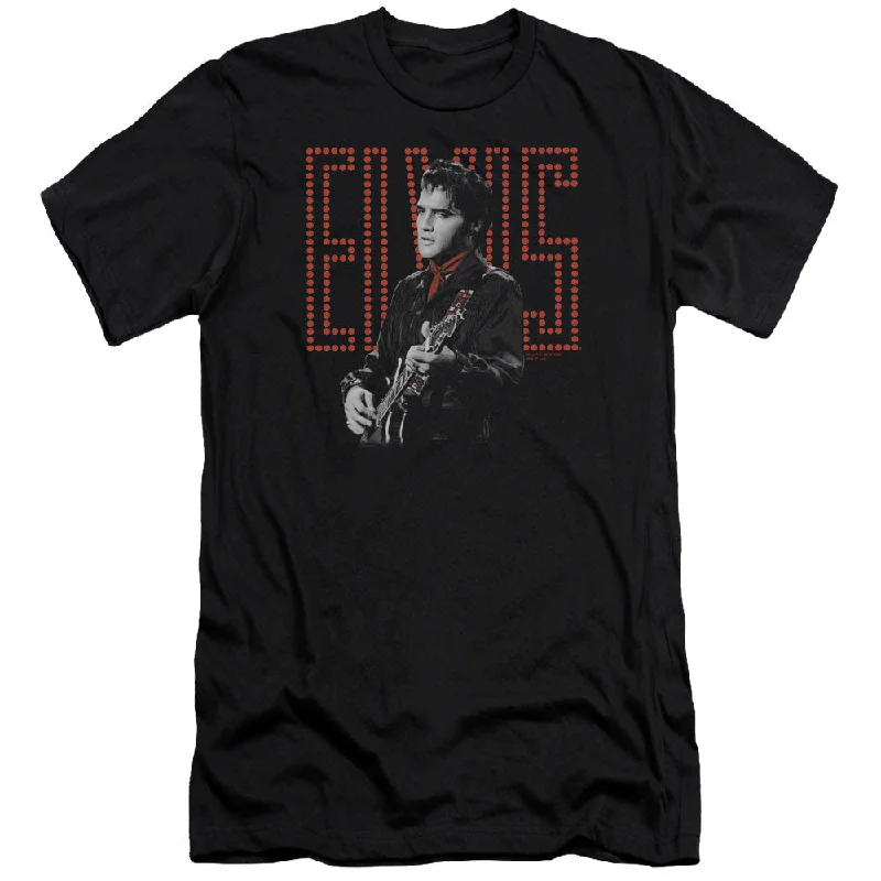 Limited Time Elvis Presley Premium Canvas T-Shirt Guitar Man Black Tee
