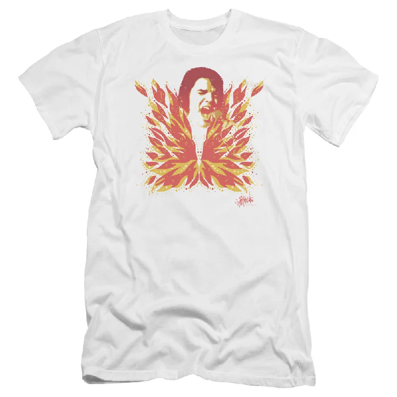 Best Deals Elvis Presley Premium Canvas T-Shirt His Latest Flame White Tee
