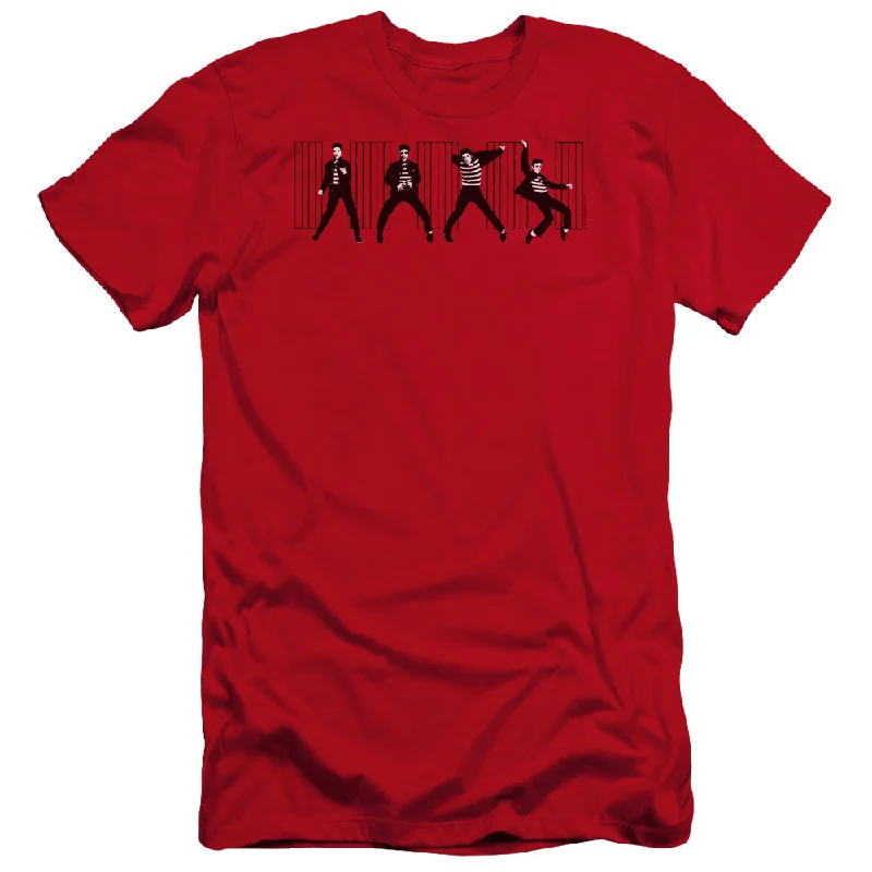 While Supplies Last Elvis Presley Premium Canvas T-Shirt Jailhouse Rock Red Tee