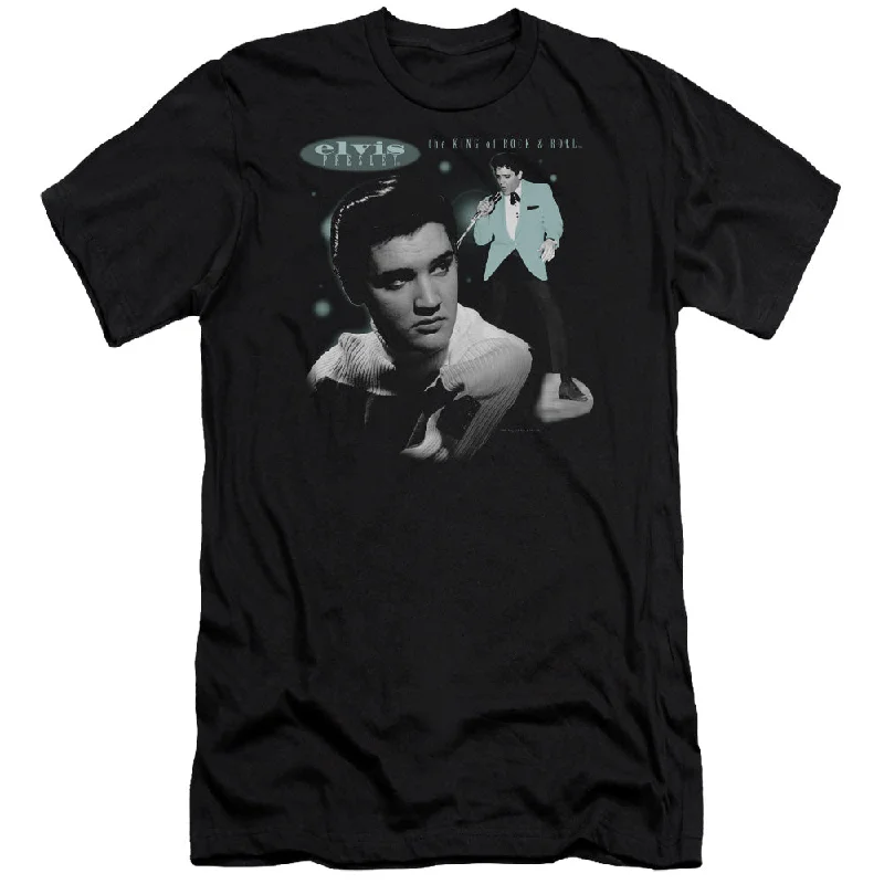 Fantastic Deals Elvis Presley Premium Canvas T-Shirt King of Rock and Roll Black Tee