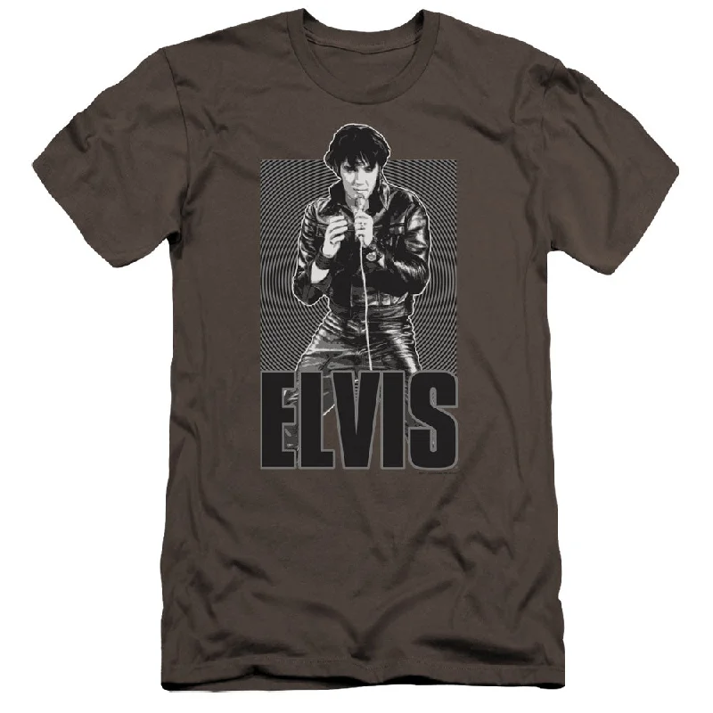 Price Blitz Elvis Presley Premium Canvas T-Shirt Leather Jacket Charcoal Tee