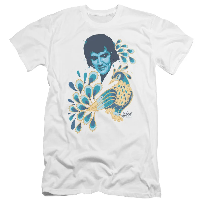 Incredible Offers Elvis Presley Premium Canvas T-Shirt Peacock Suit White Tee