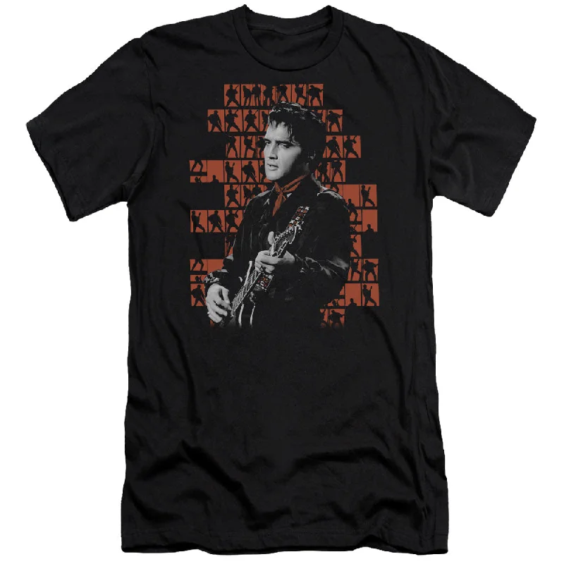 Amazing Deals Elvis Presley Premium Canvas T-Shirt Poses Black Tee