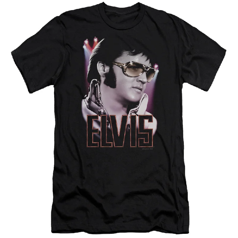 Warehouse Sale Elvis Presley Premium Canvas T-Shirt Sideburns Black Tee