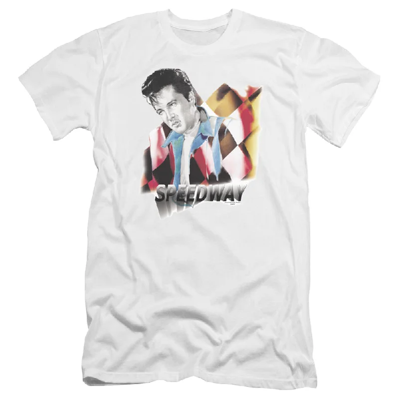 Reduced Prices Elvis Presley Premium Canvas T-Shirt Speedway White Tee