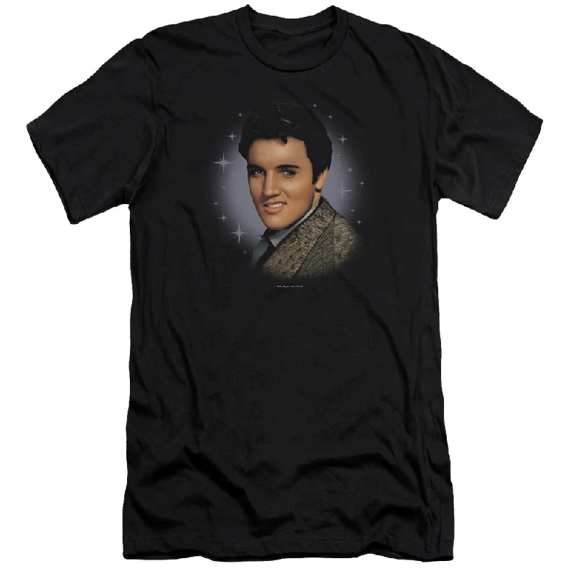 Overstock Elvis Presley Premium Canvas T-Shirt Star Portrait Black Tee