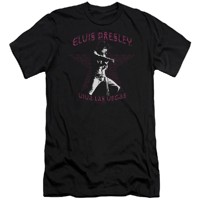 Exclusive Preview Elvis Presley Premium Canvas T-Shirt Star Viva Las Vegas Black Tee