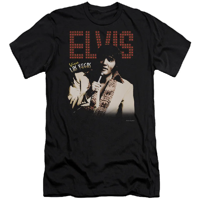 Last Chance Elvis Presley Premium Canvas T-Shirt Viva Las Vegas Stars Black Tee
