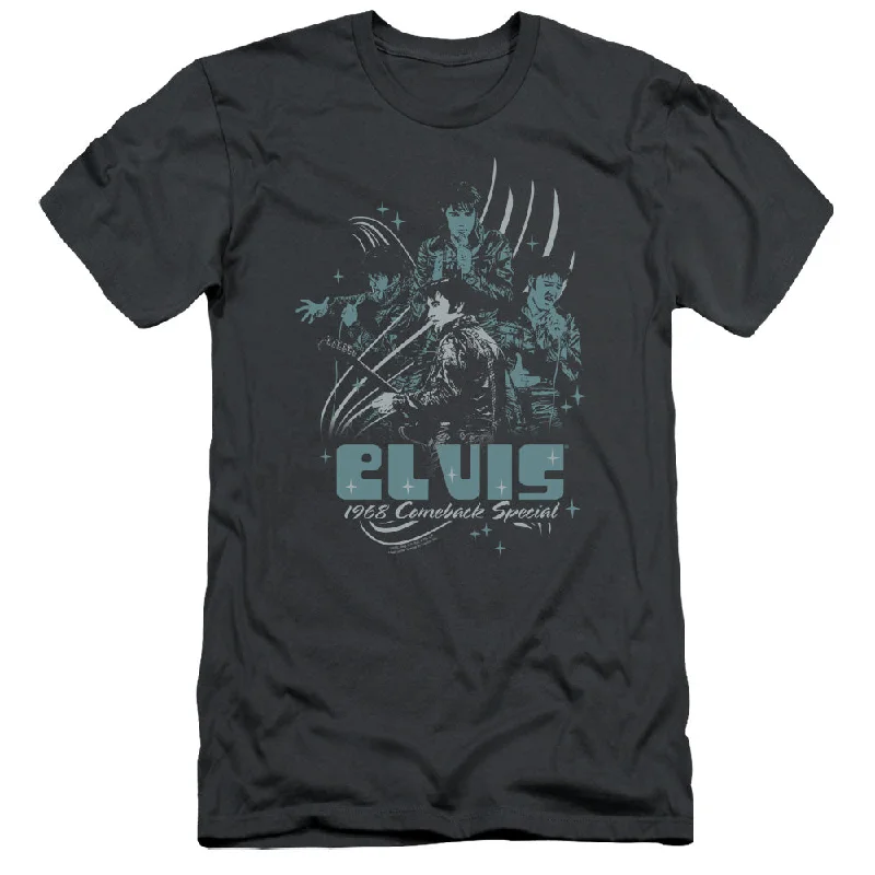 Take Advantage Elvis Presley Slim Fit T-Shirt 1968 Comeback Special Charcoal Tee