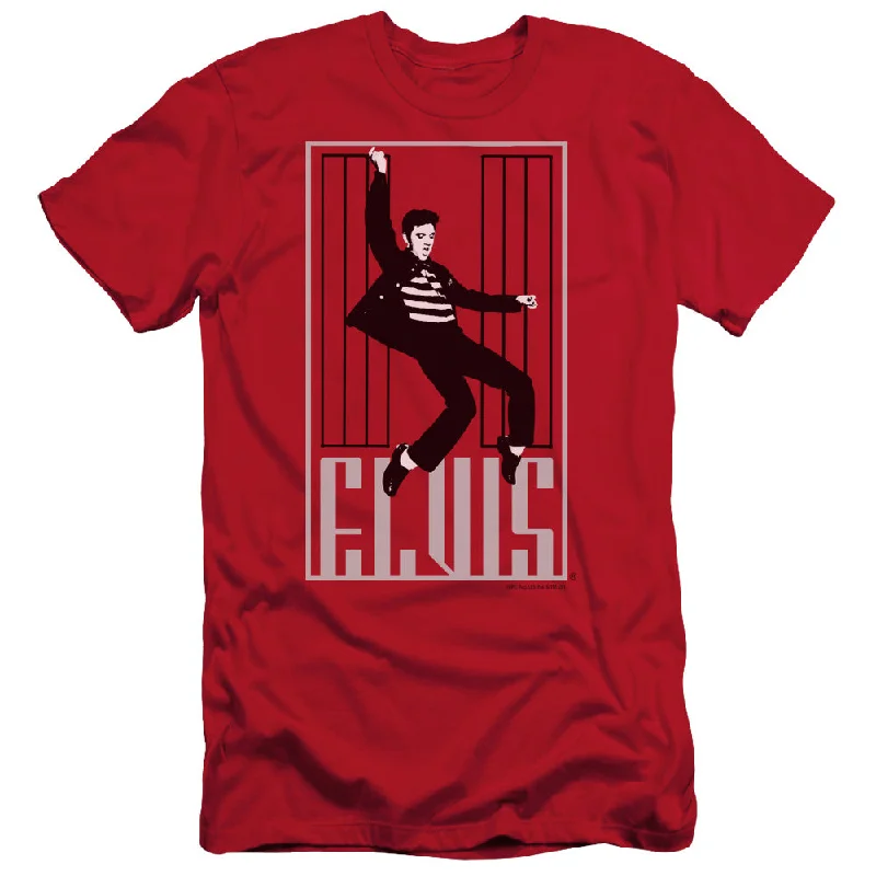 Price Break Elvis Presley Slim Fit T-Shirt Dancing Jailhouse Rock Red Tee