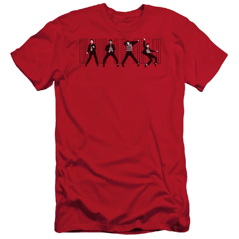 Act Now Elvis Presley Slim Fit T-Shirt Jailhouse Rock Red Tee