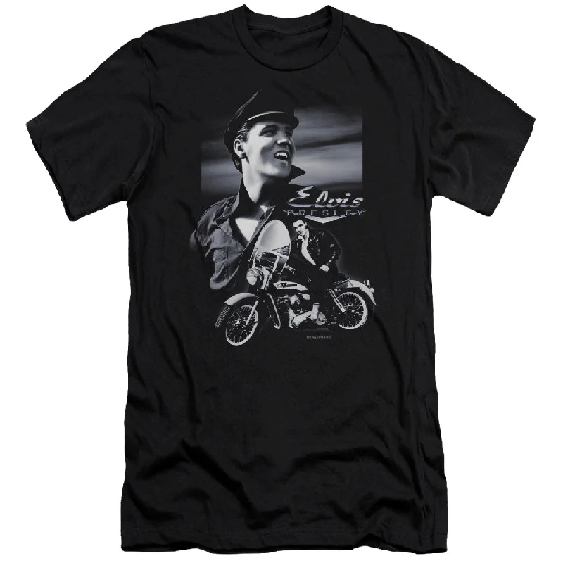 Major Savings Elvis Presley Slim Fit T-Shirt Motorcycle Black Tee