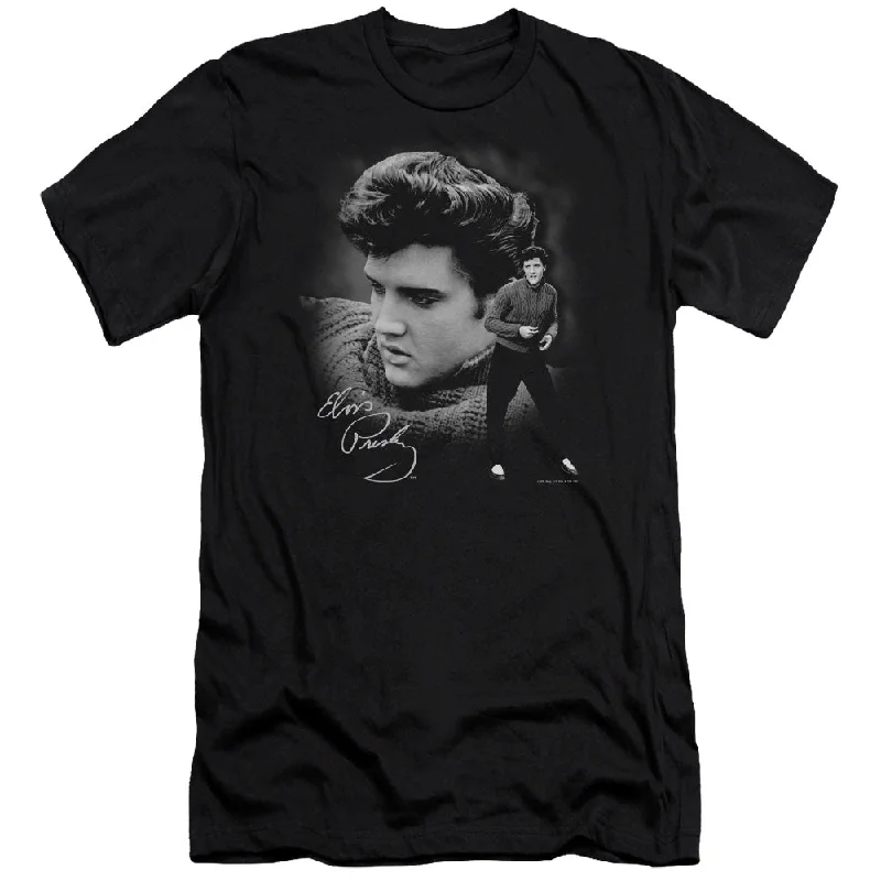 Early Access Elvis Presley Slim Fit T-Shirt Wearing Sweater Black Tee