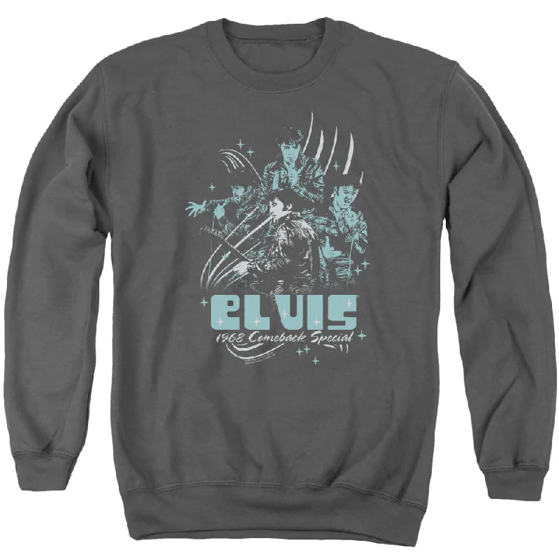 Deal Dash Elvis Presley Sweatshirt 1968 Comeback Special Charcoal Pullover