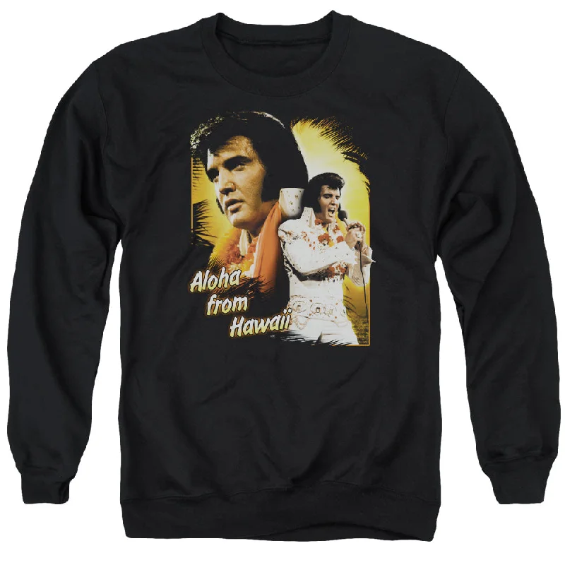 Overstock Sale Elvis Presley Sweatshirt Aloha from Hawaii Black Pullover