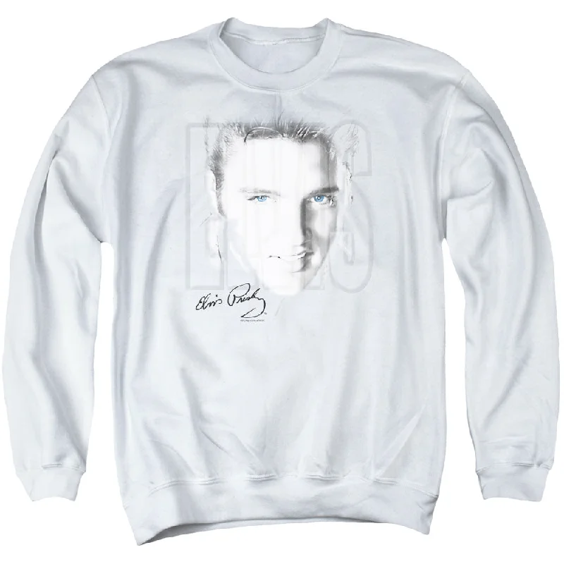 Exclusive Savings Elvis Presley Sweatshirt Blue Eyes White Pullover
