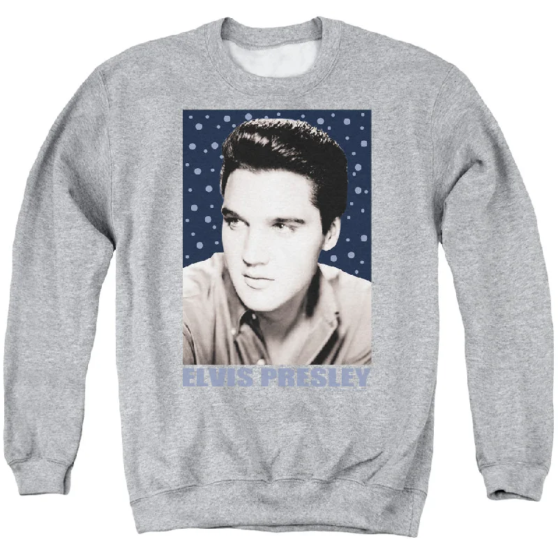 Savings Spectacular Elvis Presley Sweatshirt Bubbles Portrait Athletic Heather Pullover