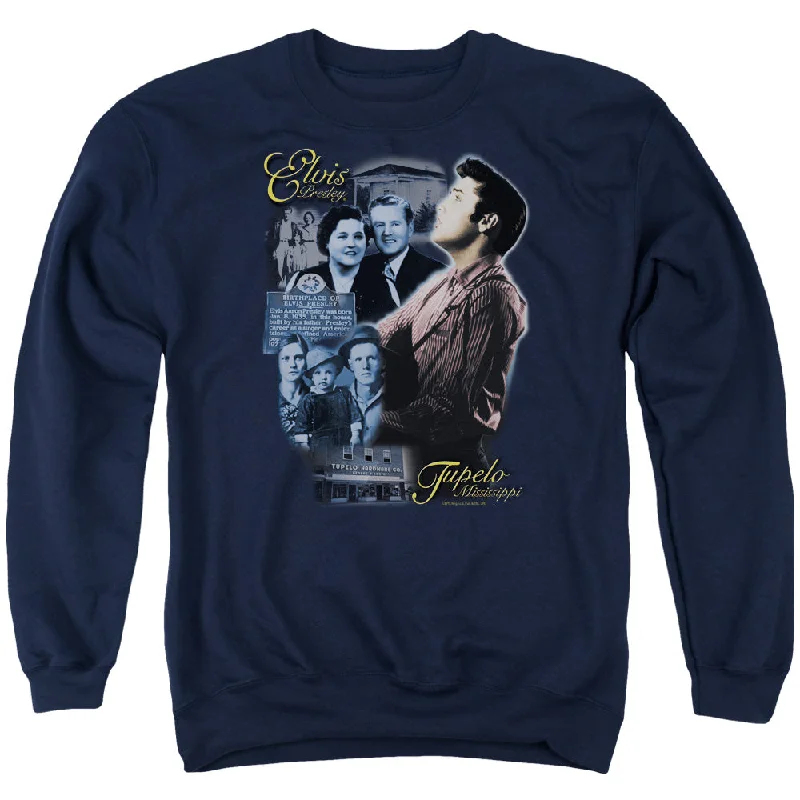 Customer Appreciation Sale Elvis Presley Sweatshirt Collage Navy Pullover