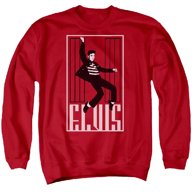 Seasonal Clearance Elvis Presley Sweatshirt Dancing Jailhouse Rock Red Pullover