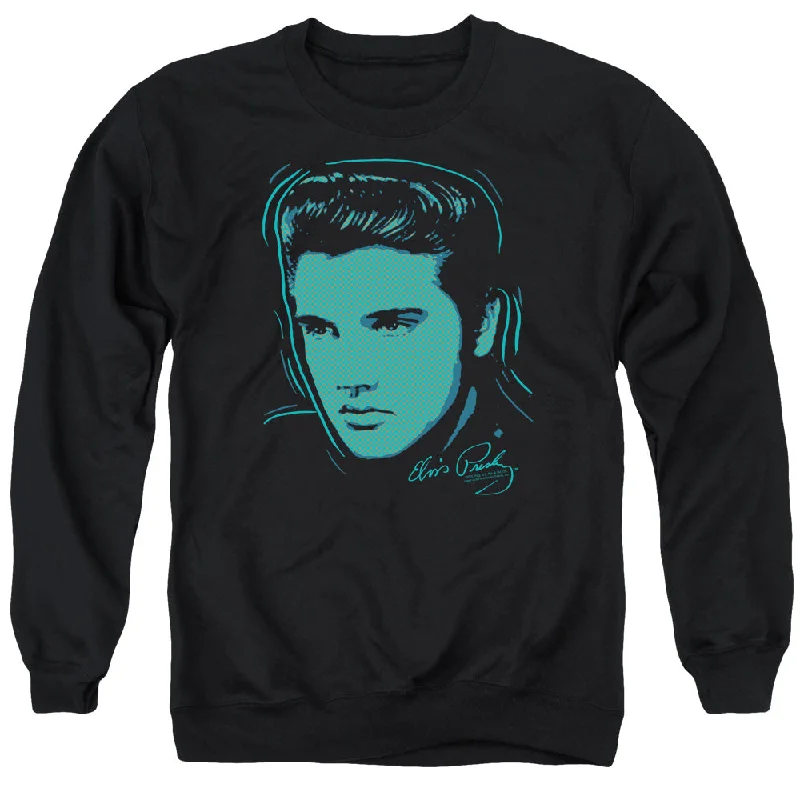 Deep Discounts Elvis Presley Sweatshirt Dots Portrait Black Pullover