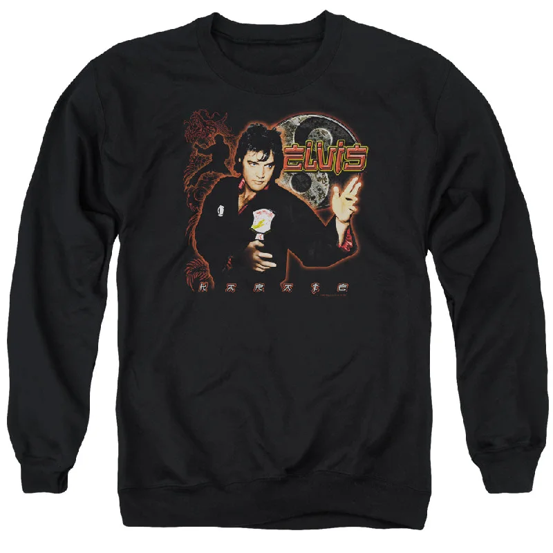 Discount Extravaganza Elvis Presley Sweatshirt Karate Black Pullover