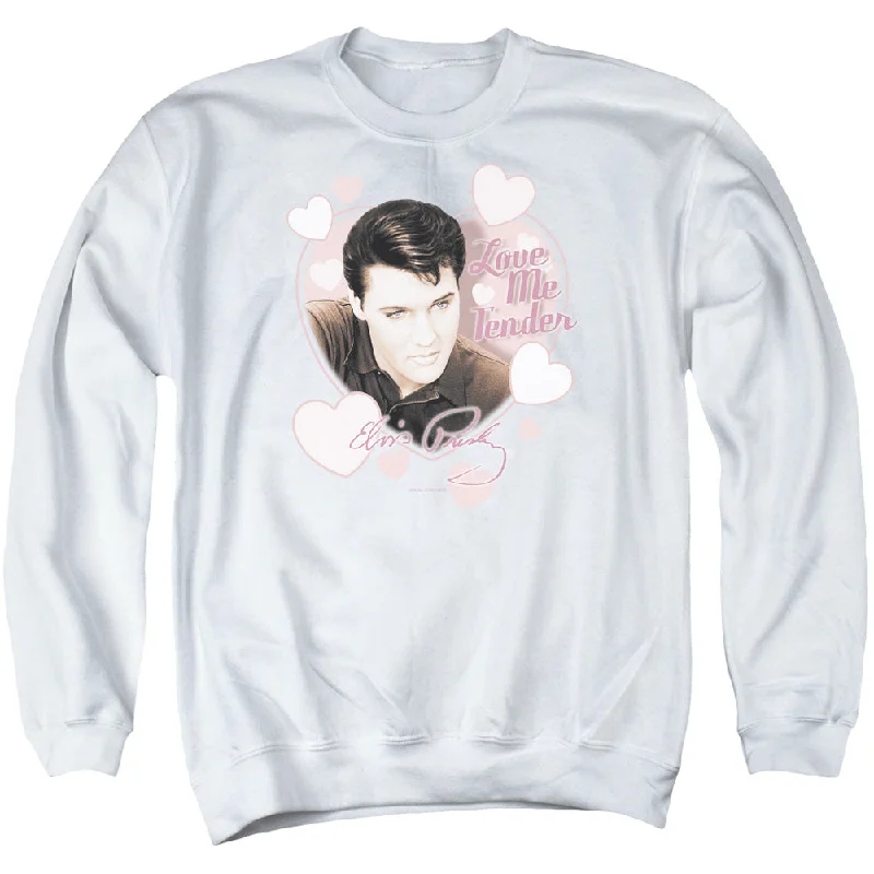 Quick Sale Elvis Presley Sweatshirt Love Me Tender White Pullover