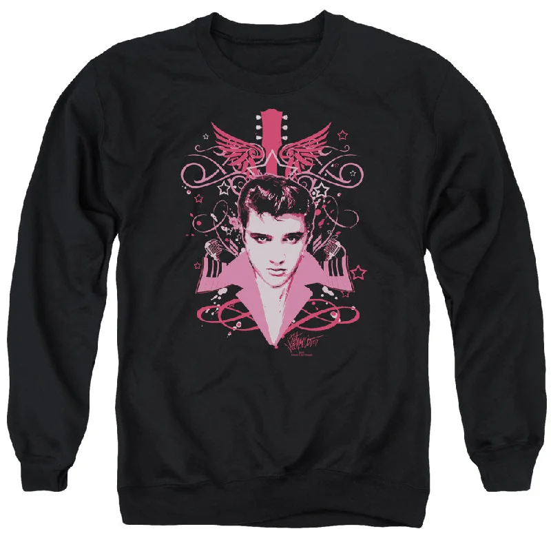 Discount Deals Elvis Presley Sweatshirt Memory Wings Black Pullover