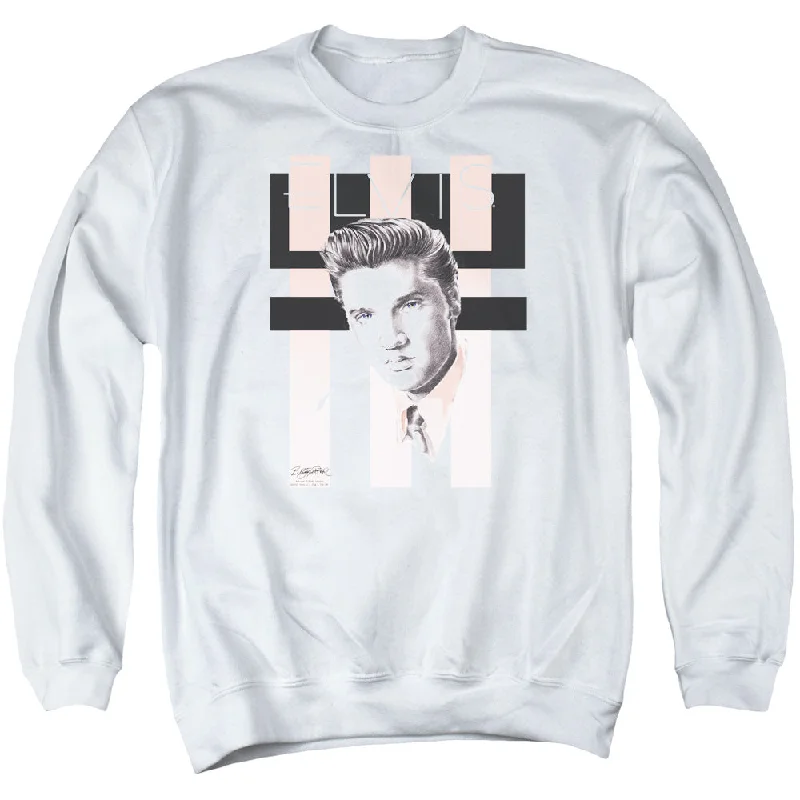 Daily Specials Elvis Presley Sweatshirt Retro Portrait White Pullover
