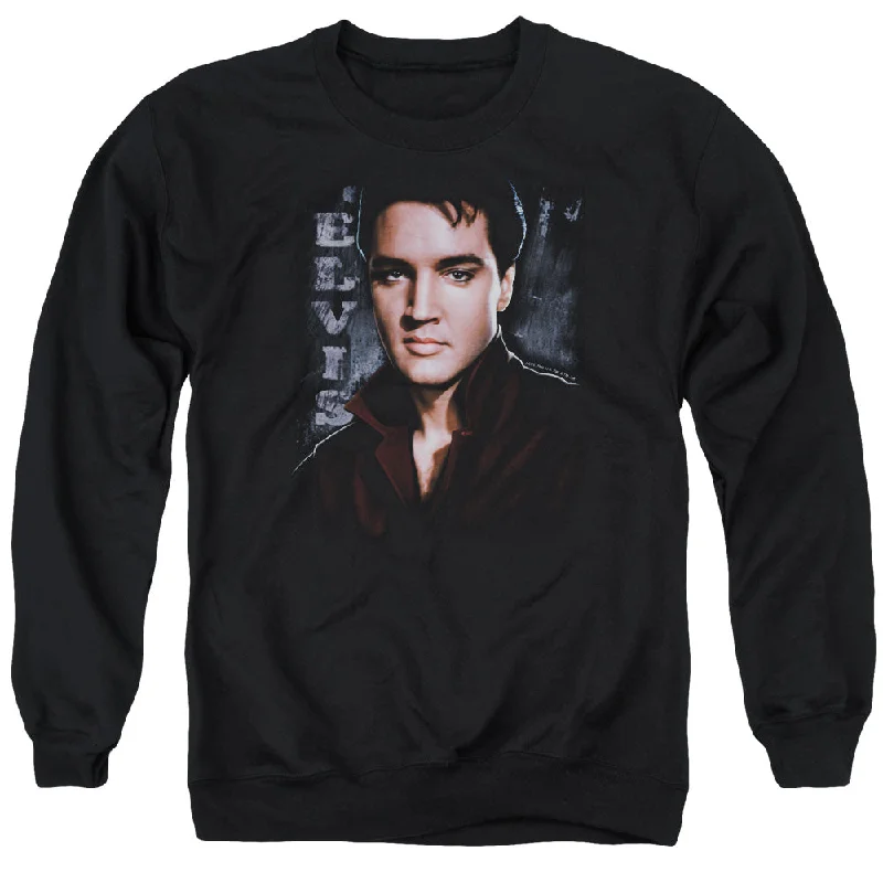 Year-End Sale Elvis Presley Sweatshirt Serious Pose Black Pullover