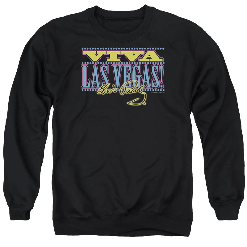 Daily Deals Elvis Presley Sweatshirt Viva Las Vegas Black Pullover