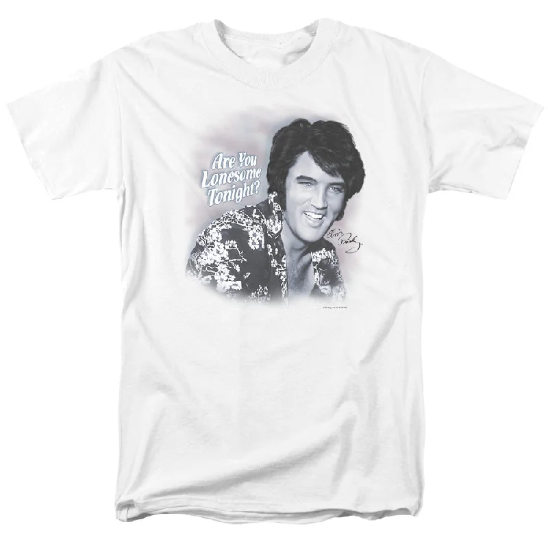 Year-End Sale Elvis Presley T-Shirt Are You Lonesome Tonight White Tee
