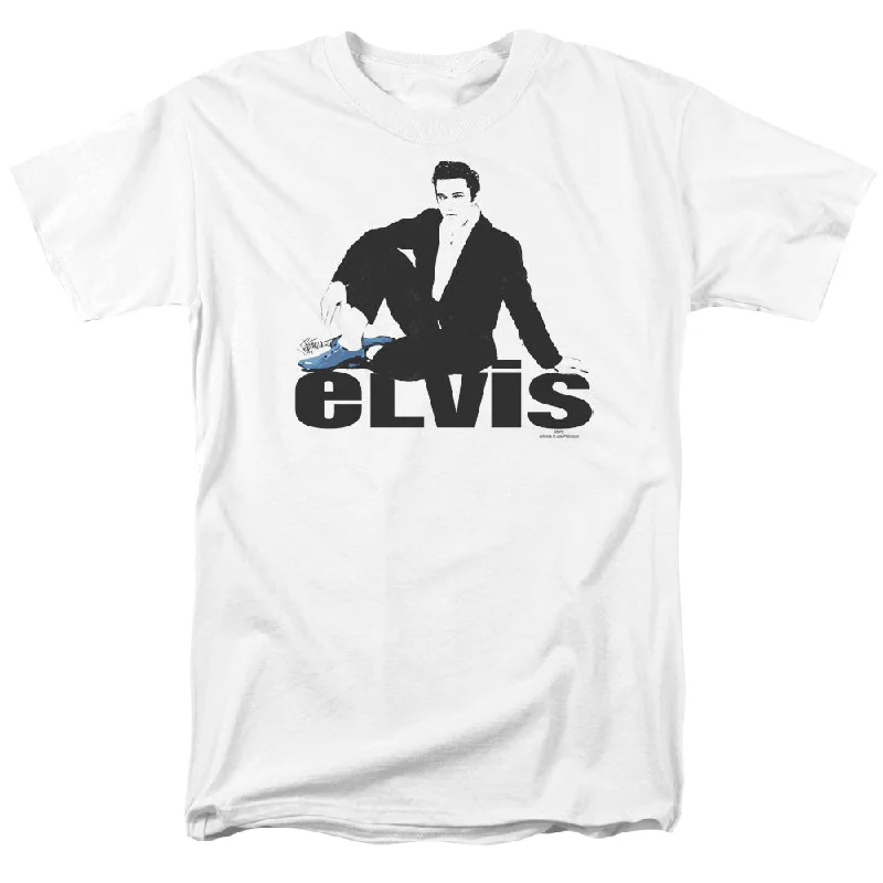Limited Edition Elvis Presley T-Shirt Blue Suede Shoes White Tee