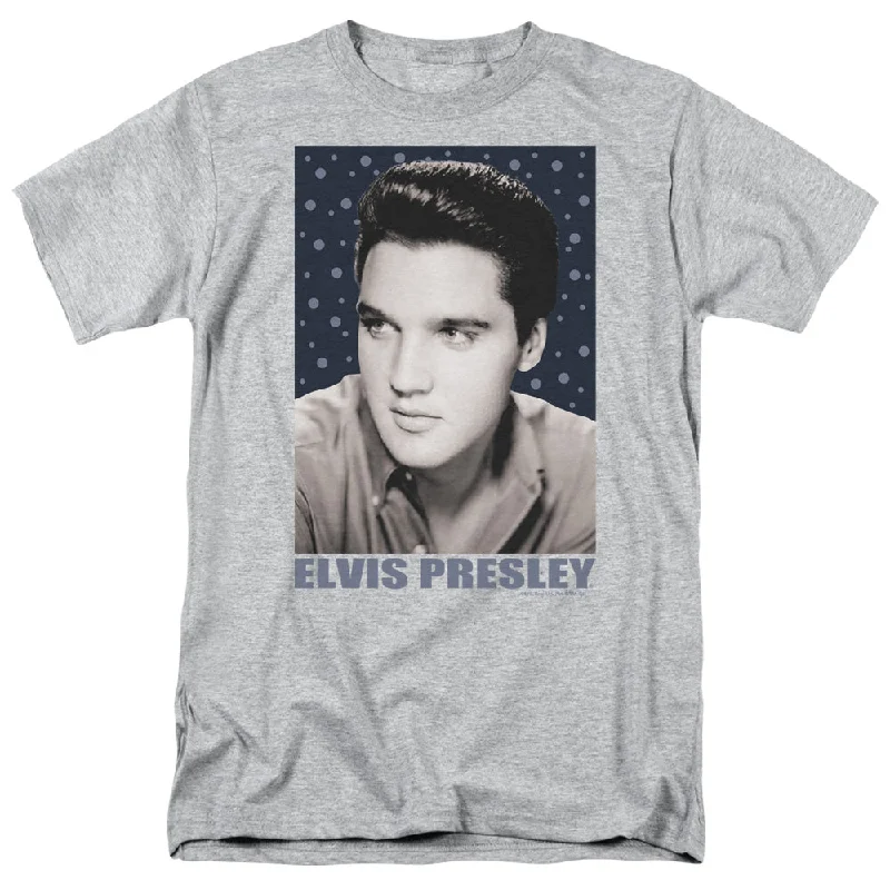 Deal Mania Elvis Presley T-Shirt Bubbles Portrait Athletic Heather Tee