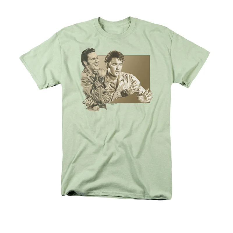 Unmissable Offer Elvis Presley T-Shirt Laughing Soft Green Tee