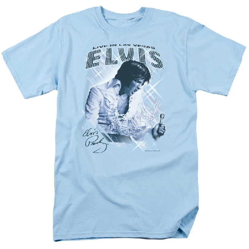 Early Access Elvis Presley T-Shirt Live in Las Vegas Carolina Blue Tee