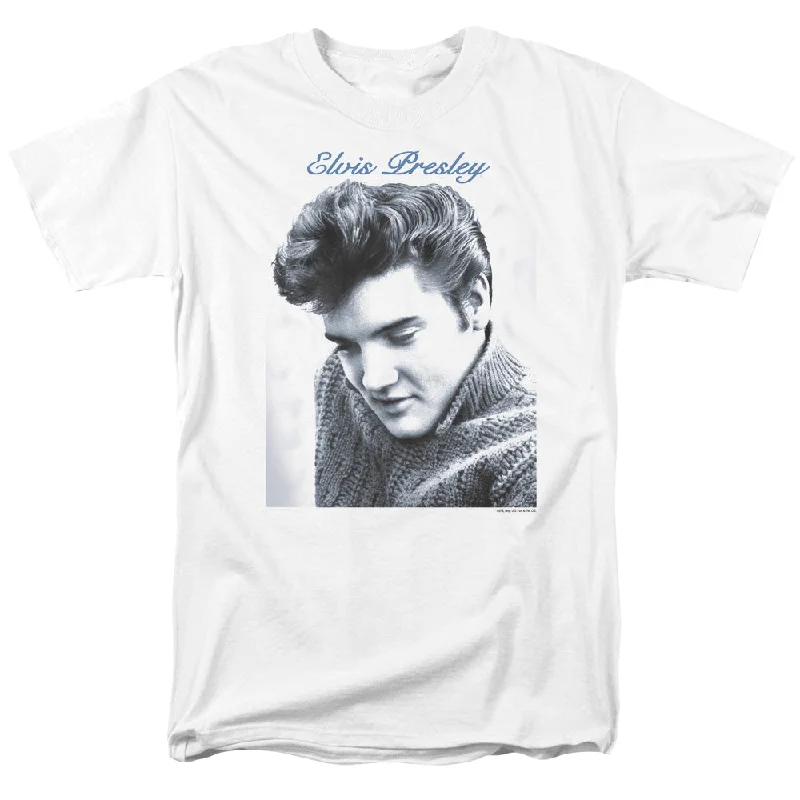 Great Bargains Elvis Presley T-Shirt Looking Down White Tee