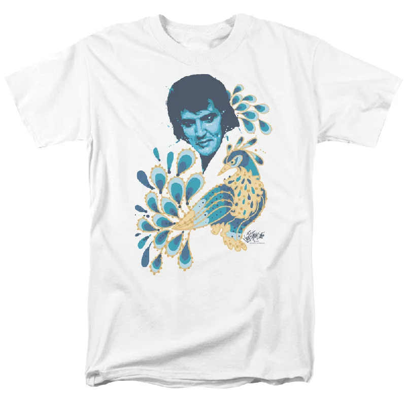 Value Deals Elvis Presley T-Shirt Peacock Suit White Tee