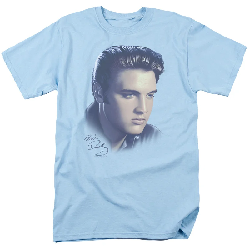 Year-End Clearance Elvis Presley T-Shirt Portrait Light Blue Tee
