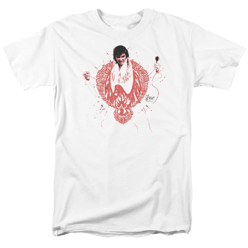 Steals and Deals Elvis Presley T-Shirt Red Phoenix Suit White Tee