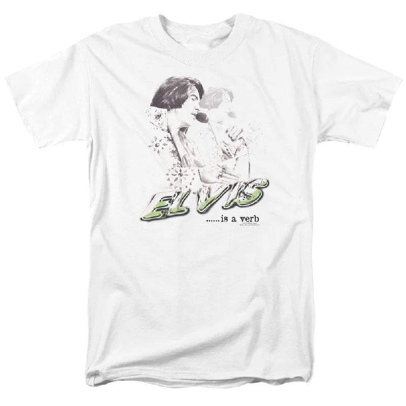 Great Deals Elvis Presley T-Shirt Verb White Tee