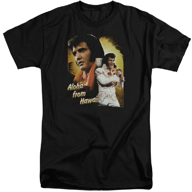 Can't Miss Elvis Presley Tall T-Shirt Aloha from Hawaii Black Tee