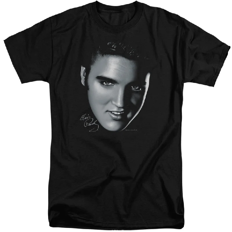 Blowout Deals Elvis Presley Tall T-Shirt Big Face Black Tee