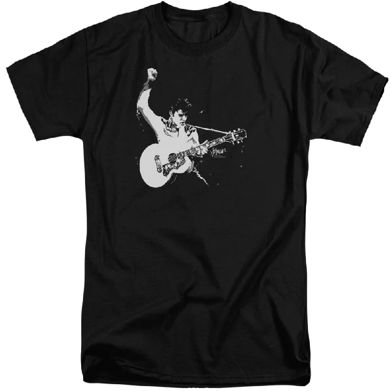 Mega Sale Elvis Presley Tall T-Shirt Black and White Photo Black Tee