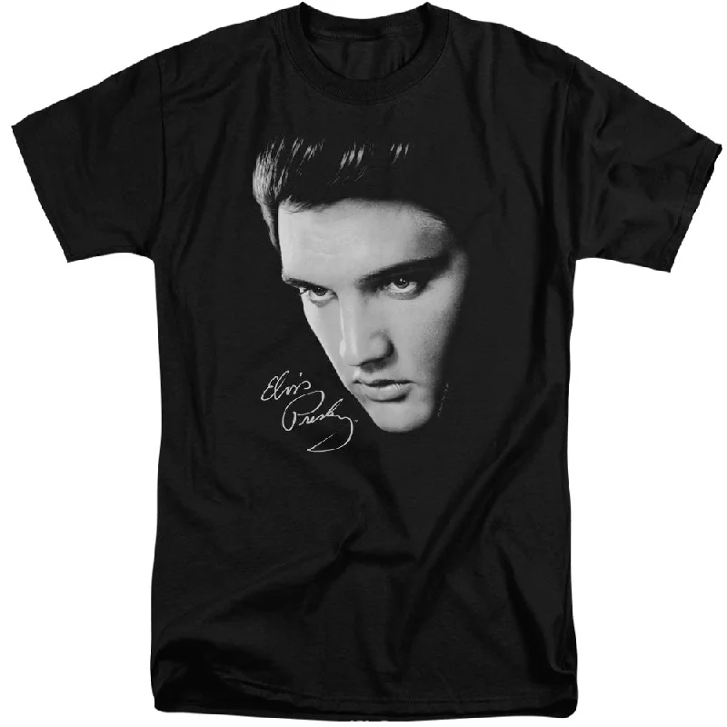 Price Cut Elvis Presley Tall T-Shirt Close Up Black Tee